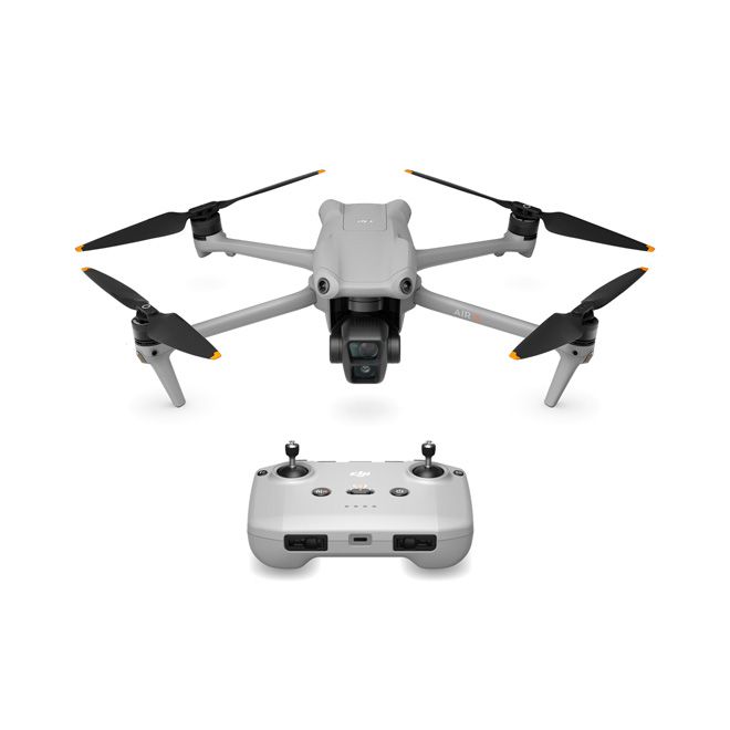 Dron DJI Air 3 El DJI Air 3, cámara avanzada soporta video en 4K y fotos de alta resolución, diseño aerodinámico.