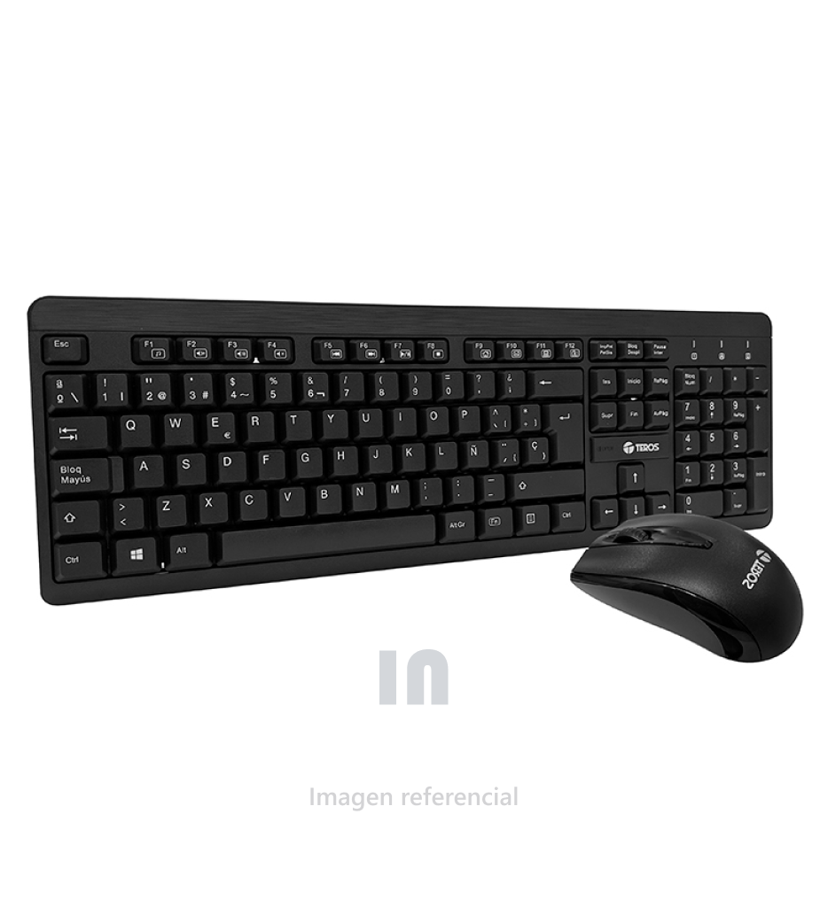 Kit Inalámbrico Multimedia Teclado y Mouse TE4061N, 2.4GHz, Receptor nano USB, Negro.