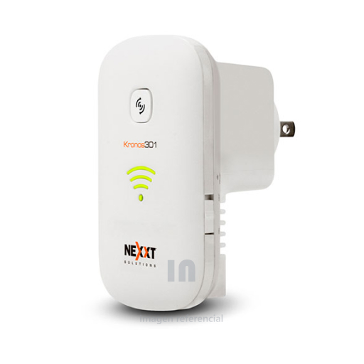 Expansor de WI-FI Nexxt Kronos301 - 2,4 GHz - 300 Mbit/s - 2x RJ-45, Diseño de enchufe de pared