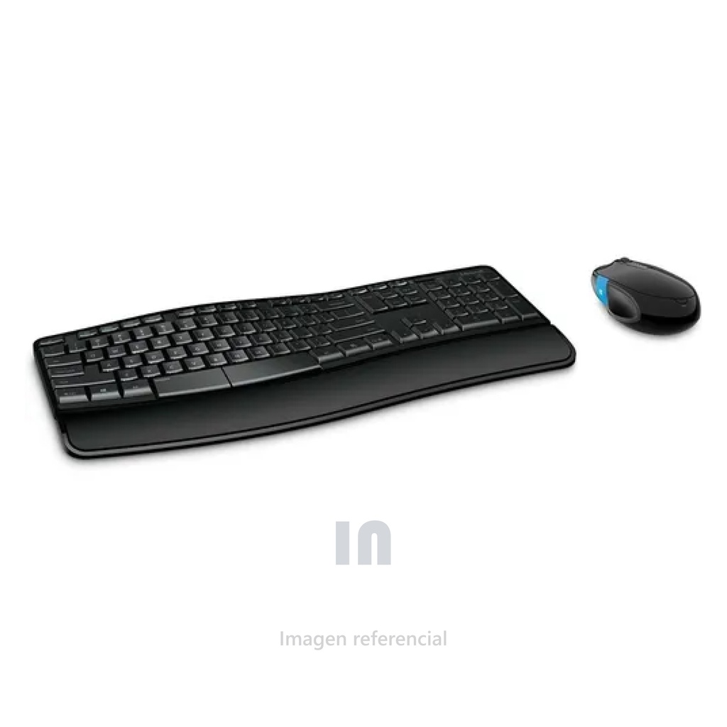 KIT TECLADO Y MOUSE INALÁMBRICO MICROSOFT SCULPT COMFORT DESKTOP, RECEPTOR USB, NEGRO.