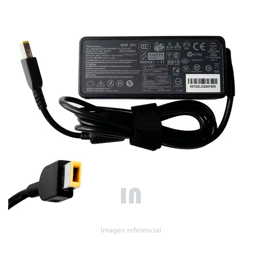 ADAPTADOR CARGADOR CH-DL33 PARA LAPTOP 19V - 1.58A, PUNTA PLANA AMARILLA.