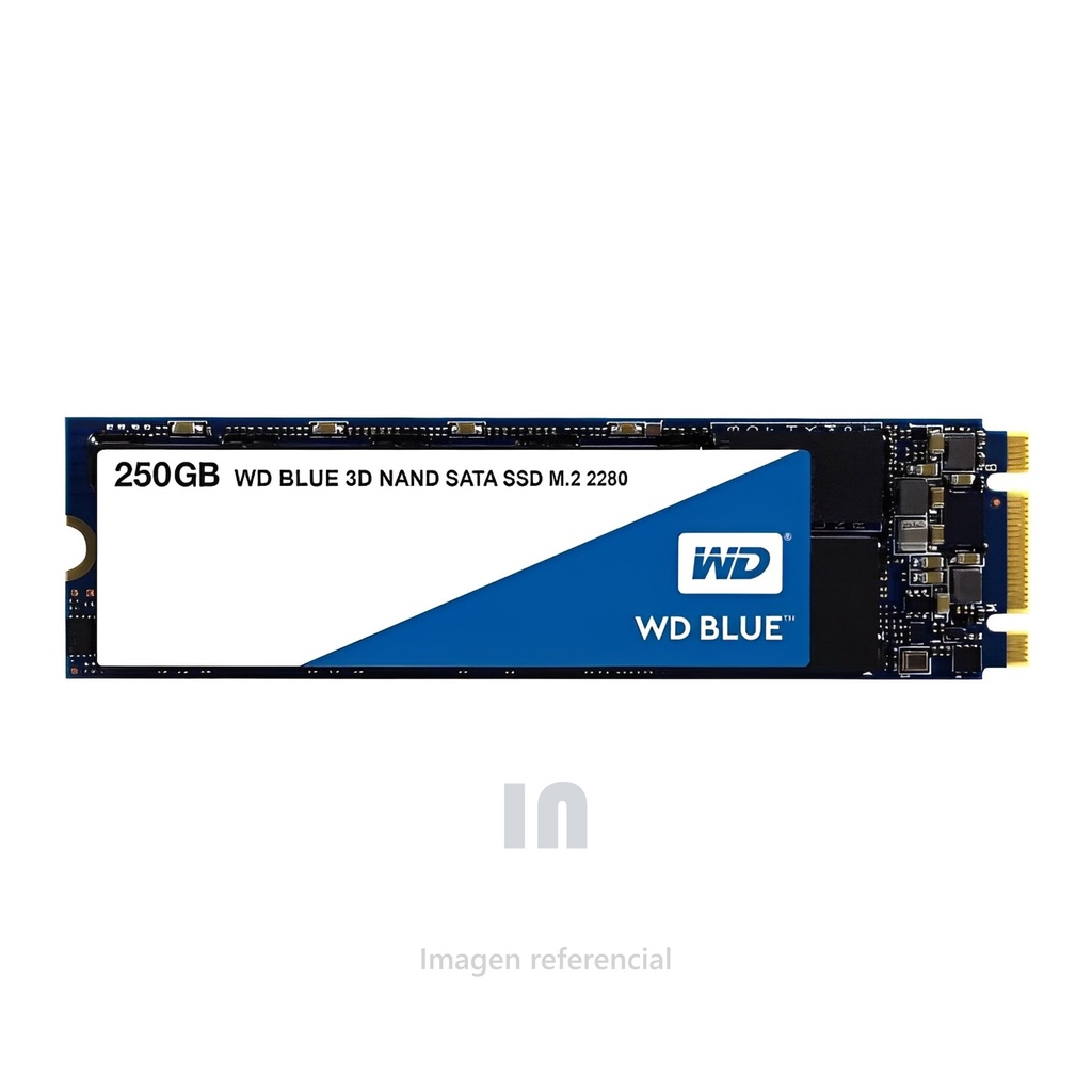 UNIDAD DE ESTADO SOLIDO WESTERN DIGITAL BLUE, 250GB, M.2 2280, SATA 6.0 GBPS, 3D NAND.