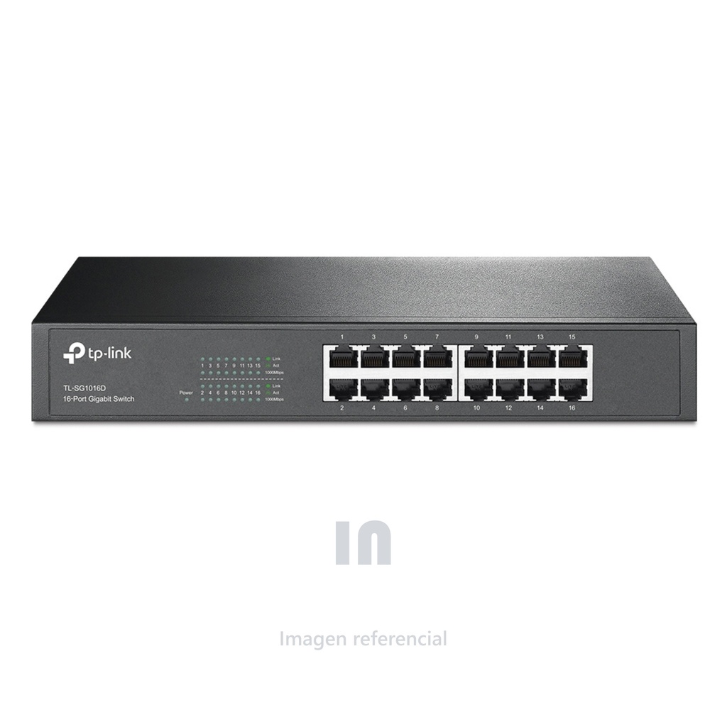 Switch con Base de Montaje tp-link 16 Puertos Gigabit TL-SG1016D METALICO