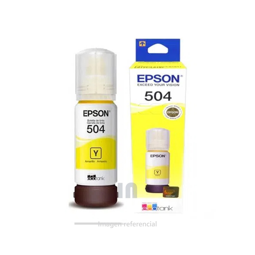 BOTELLA DE TINTA EPSON 504 AMARILLO T504420-AL 70 ML PARA IMPRESORA