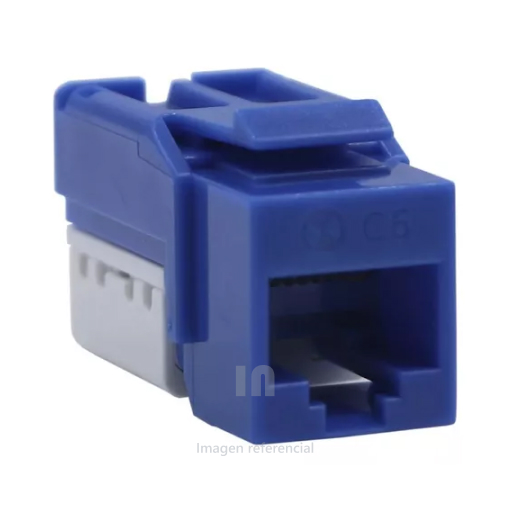 Jack modular rj-45 cat6 satra azul.