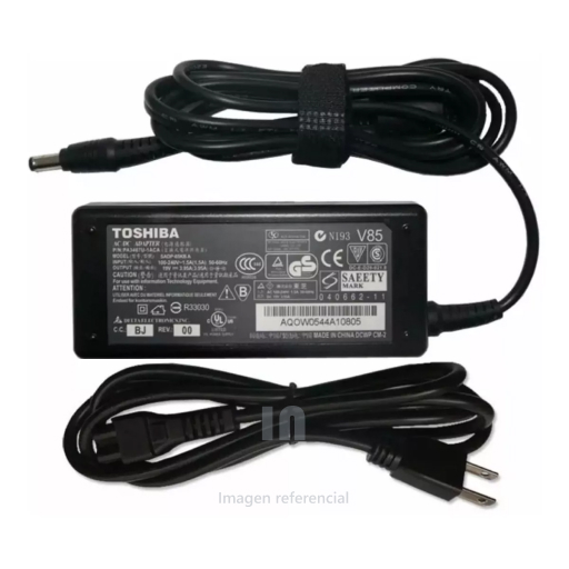 CARGADOR LAPTOP TOSHIBA 19V 2.37A PUNTA NEGRA