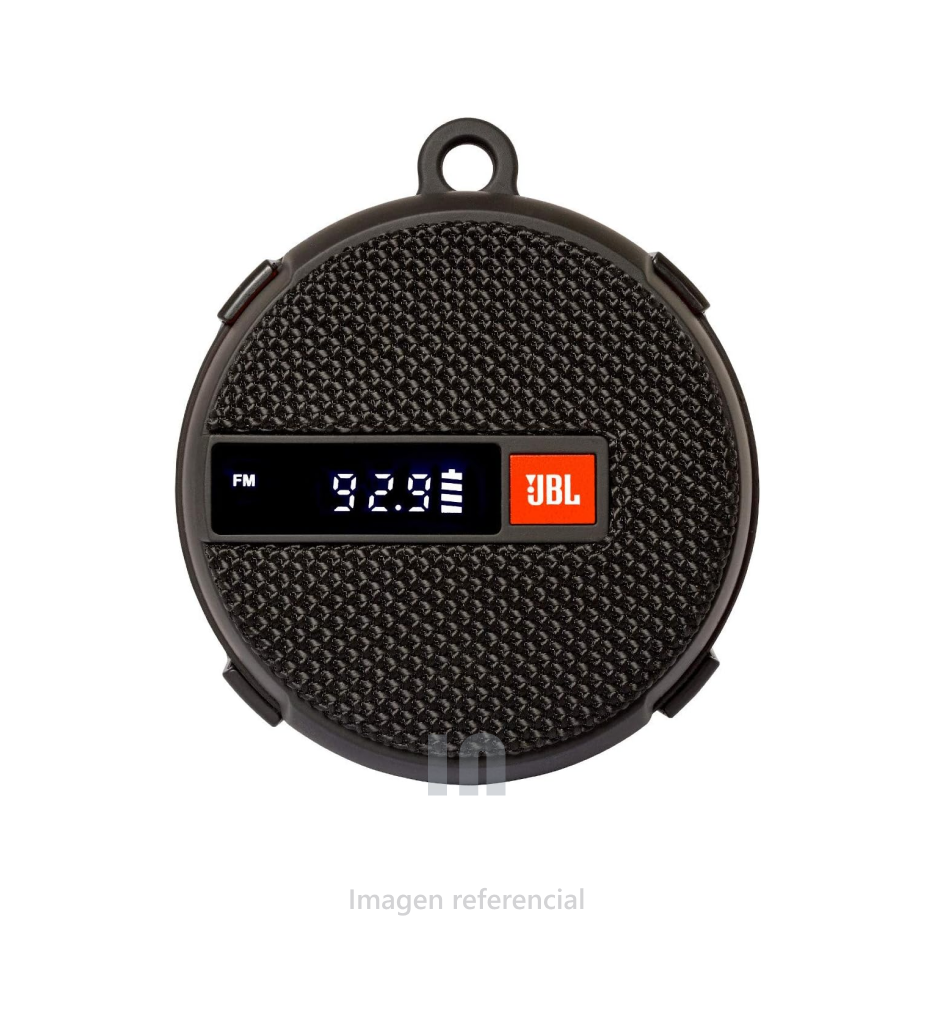 Parlante Bluetooth JBL Wind 2, IPX7, hasta 10h de batería, 5W, gancho para manubrio, negro con naranja.