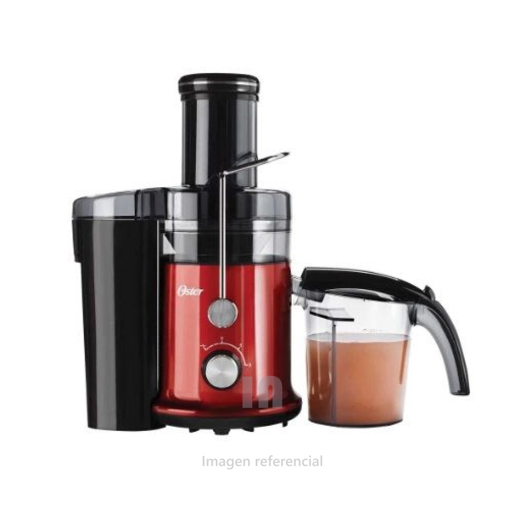 EXTRACTOR DE JUGOS OSTER 600W FPSTJE320R ROJO, CON DOS VELOCIDADES, LIMPIEZA FÁCIL CON ACCESORIOS EXTRAÍBLES, JARRA CON CAPACIDAD DE 1.25L, CON BOCA DE ALIMENTACIÓN MAS GRANDE.