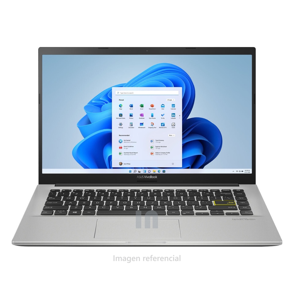 ASUS VivoBook 14 X413J, CORE I3 100 G1/BGA, 14 pulgadas, 4 GB RAM, SSD 128GB, Sist. Op. W10H