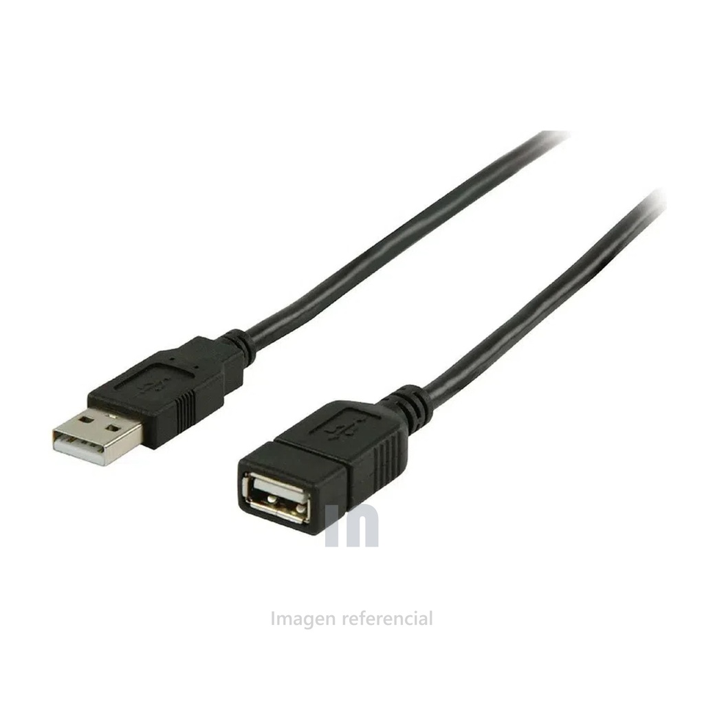 CABLE EXTENSION USB 2.0 DOBLE FILTRO AMERICAN NET (GP-010( 5M)), 5M, DE MACHO A HEMBRA, NEGRO PUNTA AZUL.