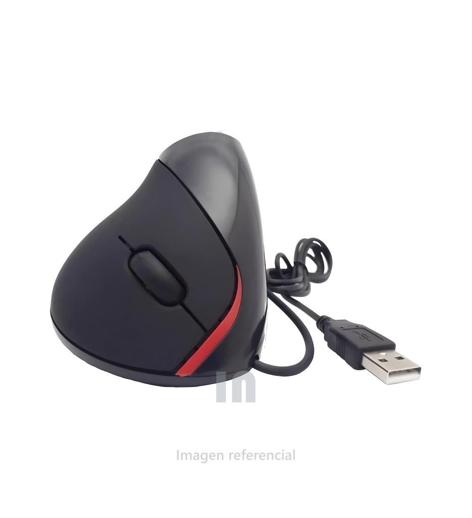 Mouse Óptico Vertical Ergonómico Gamer Seisa Jsy-2dy, cable de 140cm, 5v/100mA, negro.