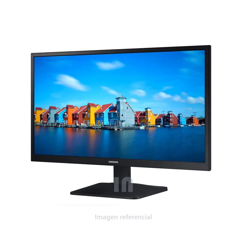 Monitor Samsung LS22A336NHLXPE, plano 22 pulg, FHD (1920x1080), 60 Hz, 5 ms, Brillo: 250cd/m2 Ángulo de visión, 178° (H)/178° (V)resolución full hd, además, con AMD FreeSync que disminuye al mínimo la intermitencia y permite un uso más fluido negro.