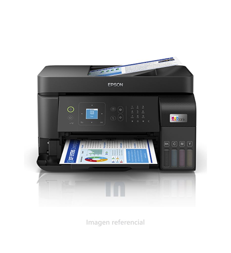 Impresora Multifuncional Epson EcoTank L5590, imprime, escanea, copia, fax, conexión USB, LAN, wifi, negro.