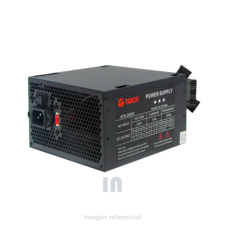 Fuente de alimentación Teros ATX350W, 350W, ATX, 115v / 230V.