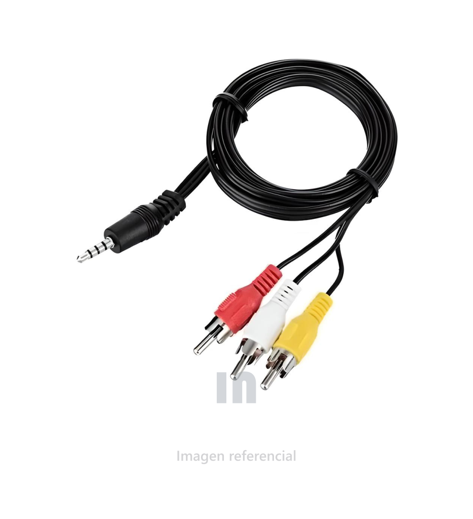 Cable Mini Plug 3.5 a 3 RCA Macho 1.5 Metros.