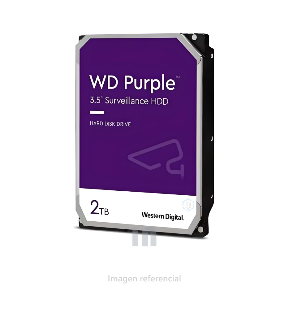 Disco duro Western Digital WD Purple, 2TB, SATA 6.0 Gb/s, 64MB Cache, 5400 rpm, 3.5 pulg.