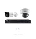 Kit de video vigilancia Hikvision 2 Camaras IP, nvr 4 canales poe (pn:ds-7104ni-q1/4p),  Cámara tipo Domo IP 2MP (DS-2CD1123G2-I) y Cámara IP Bullet Gama Value, (DS-2CD1023G2-I)