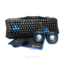 COMBO 4 EN 1 TEROS TE-4030B, TECLADO, MOUSE, PARLANTE Y MOUSEPAD.