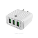 ADAPTADOR CARGADOR XTECH XTC-203, CON 3 SALIDAS 5V 3.1A, HASTA 15W, BLANCO.