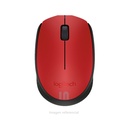 Mouse óptico inalámbrico Logitech M170, ambidiestro, receptor USB, 2.4 GHz, rojo