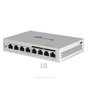 UniFi Switch US-8-60W Ubiquiti 8 Puertos POE 60W, 08 Puertos GE / 2 SFP / 60W Potencia, 36Gbps, 24v Pasivo, 48V 802.3af, 802.3at, Soporta TRUNK, VLAN(802.1Q), LACP(802.3AD), RSTP