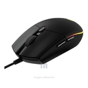 Mouse optico logitech G203 Lightsync, 8000 dpi rgb, 1000hz, microprocesador ARM de 32 bits, 6 botones, cable de 2,1 m, color black