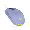 Mouse optico logitech G203 Lightsync, 8000 dpi rgb, 1000hz, microprocesador ARM de 32 bits, 6 botones, cable de 2,1 m, color lila.