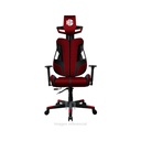 Silla Gamer Halion HA-S51, Cojines lumbares y apoya cabeza, Espaldar reclinable alrededor de 135°, Base de nailon de 350mm, rojo.