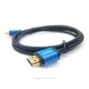 Cable hdmi de 5mts 2.0v american net, reforzado con nylon, 4k 2160p, conector metal azul.