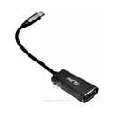 Adaptador USB tipo c a hdmi 4k full hd 1080p gl-007a glink de 16.5cm, diseño portátil, plug and play, plata oscuro.