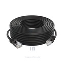 Patch cord de red cat 6e exterior de 10m, negro.