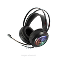 Auricular headset gamer halion ha-s6r, vincha ajustable, luz RGB, control de volumen, micrófono flexible, negro.