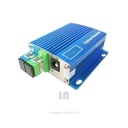 Mini Nodo Optico Ftth Wdm OPTON, Interfaz óptica para datos, FTTH con WDM (CATV PON) con caja de plástico, diseñado para triple play FTTH, Puerto de entrada de fibra SC/APC (1100 - 1600nm), Puerto de RF hembra para TV (1550nm), Puerto de fibra salida a ONT SC/UPC, Posee un led rojo que indica la alimentación de energía y un led verde para la alimentación de potencia óptica.