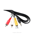 Cable de audio RCA macho a TRS de 3,5mm, 1.5m, negro.