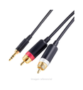 Cable Vention Triple RCA macho AV a TRS 3,5mm macho redondo chapado en oro (BCB) RCA cable para TV, PC, altavoces, reproductores de CD, de 1.5m, negro.